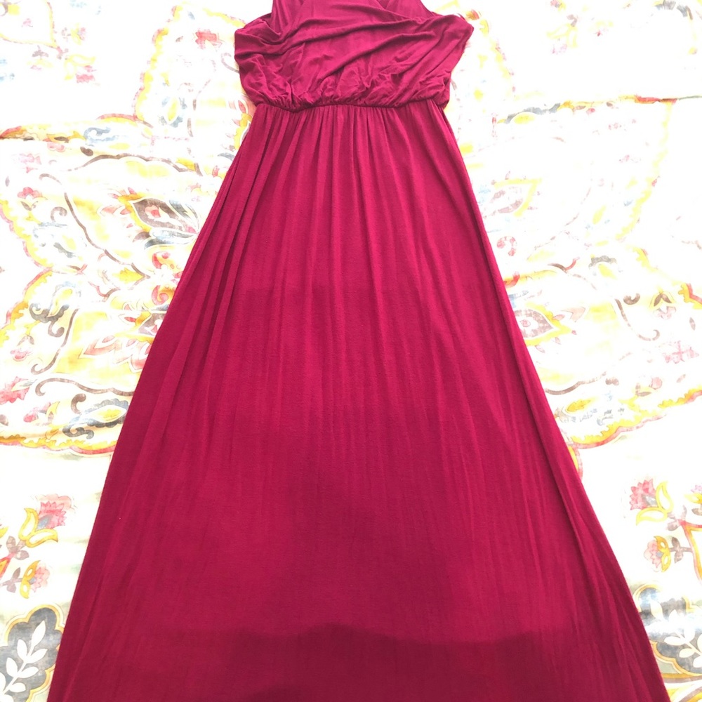 GUC LUSH Cranberry Racer Back Maxi Dress Small - Picture 4 of 6